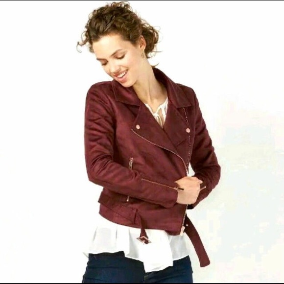 wine suede jacket